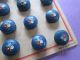 Vintage Buttons From Wood Paind In Blue/made In Belguim/filco Buttons photo 1