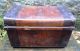 Antique Tin Steamer Trunk,  Travel Storage Luggage Toleware Chest Coffee Table 1900-1950 photo 5