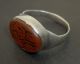 Persian Silver Seal / Stamp Ring - Engraved Corneol Gem Circa 1300 Ad - 2211 - Near Eastern photo 5