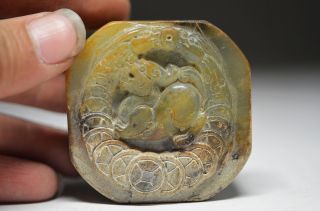 Exquisite Chinese Fine Old Jade Skillfully Carved Beast Seal photo