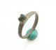 Ancient Medieval Bronze Finger Ring With Colored Green Stone Inlay (mcr) Byzantine photo 1