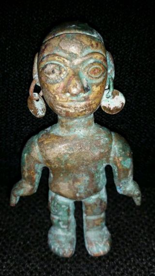 Pre - Columbian Idol Gold Tumbaga Chavin - Vicus photo
