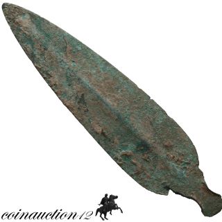 Museum Quality Mycenaean Bronze Leaf Blade Spear Head 1600 - 1100 Bc,  300mm photo