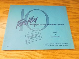 10 Ten Key Adding Machine Instructional Course Vintage 2nd Ed.  1950 Usa photo