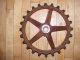 Antique Cast Iron Red Farm Industrial Gear Sprocket Cog Barn Steampunk Art Other Mercantile Antiques photo 1