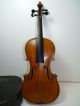 Antique Full Size 4/4 Scale Pearl Inlay Unmarked Violin W/ Old Coffin Case & Bow String photo 2