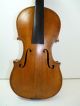 Antique Full Size 4/4 Scale Pearl Inlay Unmarked Violin W/ Old Coffin Case & Bow String photo 3