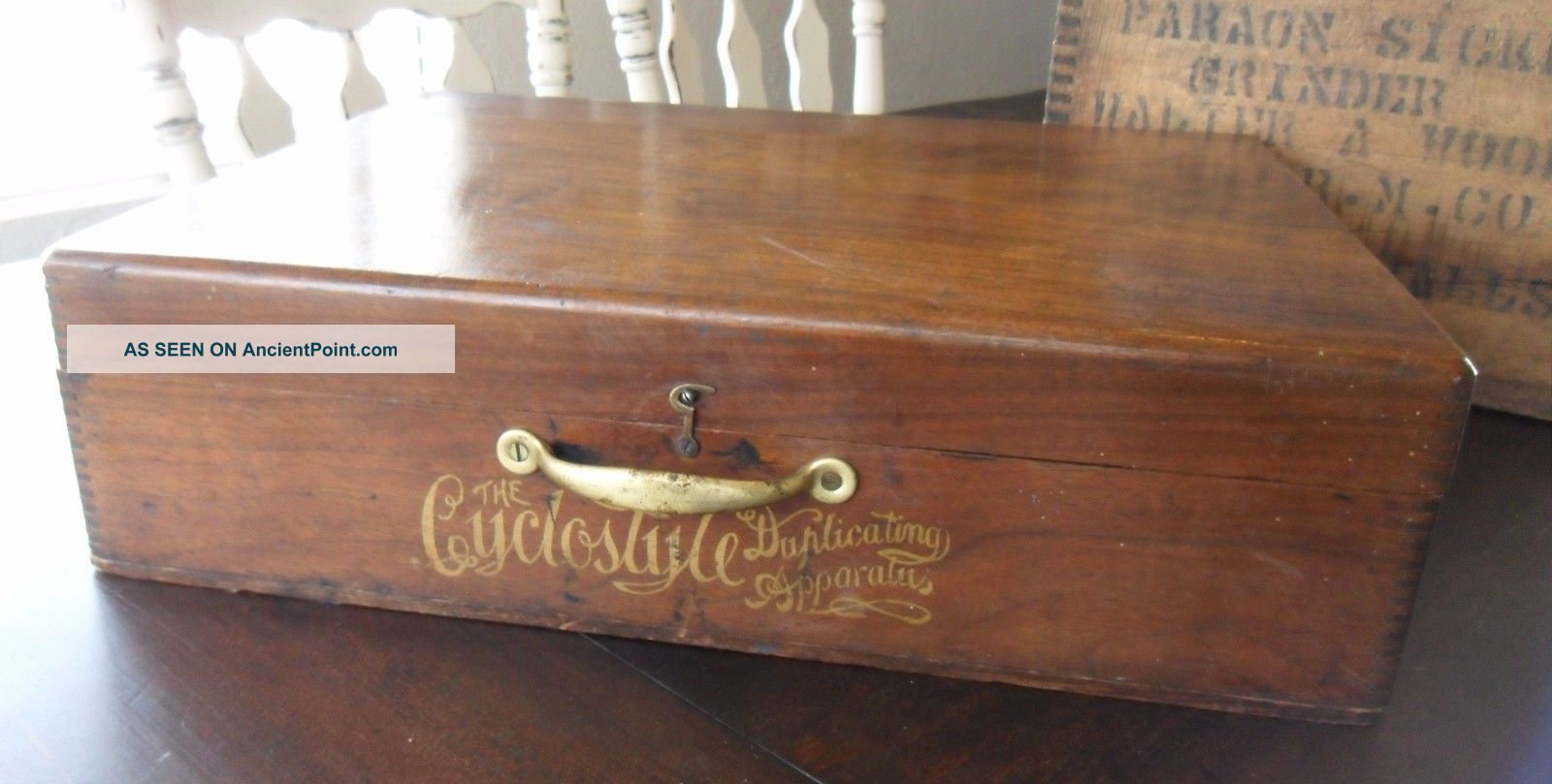 1800 ' S Cyclostyle Duplicating Apparatus Portable Printer Wooden Case Rare Item Other Antique Woodenware photo