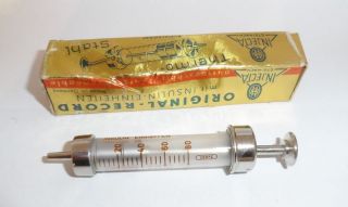 Ww2 3x2ml German Syringes From Glass And Metal The 23415 photo