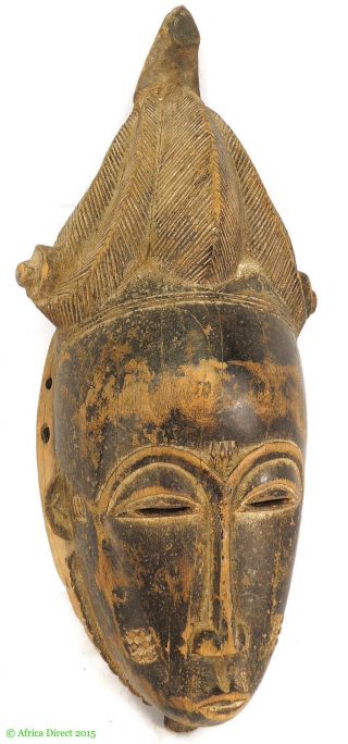 Baule Kpan Or Mblo Portrait Mask Cote D ' Ivoire African Art Was $195.  00 photo