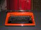 Triumph Contessa Cursive Script Typewriter - Bright Orange Pop Art Design Typewriters photo 1
