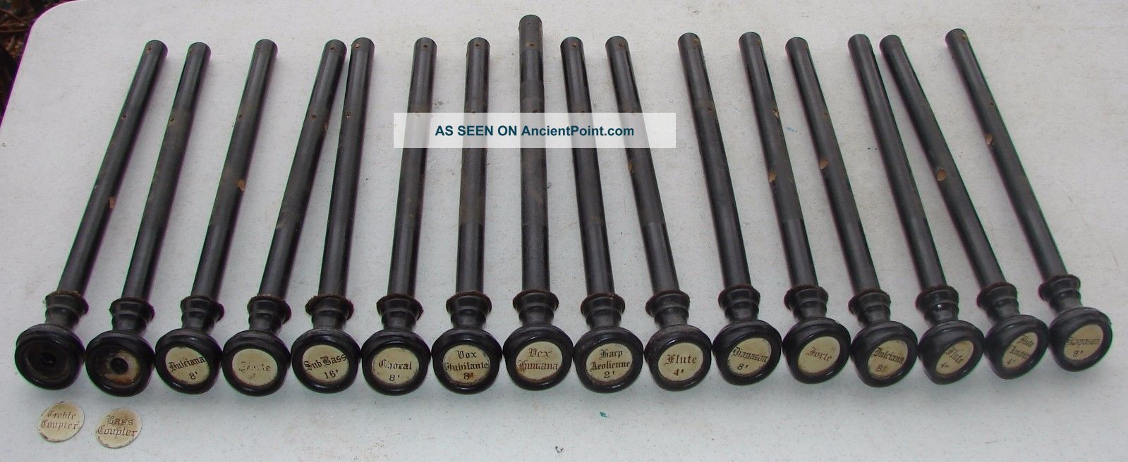 16 Wood Stop Pulls Knobs From Antique Estey Pump Organ Repurpose Crafts Keyboard photo