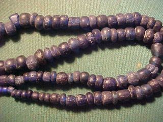 String Roman Blue Coloured Glass Beads Circa 100 - 400 A.  D. photo