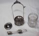 Etched Clear Glass Pickle Castor With Silver Holder Other Antique Silverplate photo 1