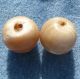 Pair Antique Shell Sphere Round Ball Buttons Large 21mm Mother Of Pearl Buttons photo 1