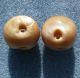 Pair Antique Shell Sphere Round Ball Buttons Large 21mm Mother Of Pearl Buttons photo 2