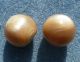 Pair Antique Shell Sphere Round Ball Buttons Large 21mm Mother Of Pearl Buttons photo 3