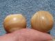Pair Antique Shell Sphere Round Ball Buttons Large 21mm Mother Of Pearl Buttons photo 4