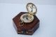 Brass Antique Sundial Compass Vintage Pocket Push Button Sundial Compass Gift Compasses photo 1