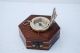 Brass Antique Sundial Compass Vintage Pocket Push Button Sundial Compass Gift Compasses photo 2