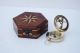 Brass Antique Sundial Compass Vintage Pocket Push Button Sundial Compass Gift Compasses photo 6
