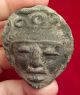 Terracotta Pottery Idol Head - Pre Columbian Mayan Olmec Zapotec Aztec Artifacts The Americas photo 7