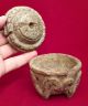 Carved Stone Lidded Vessel Vase Antique Pre Columbian Artifact Mayan Aztec The Americas photo 9