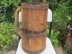 Rare Antique Old Massive Wooden Vessel Canteen Keg Water Can - Iron Banded Primitives photo 9