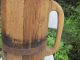Rare Antique Old Massive Wooden Vessel Canteen Keg Water Can - Iron Banded Primitives photo 5
