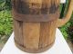 Rare Antique Old Massive Wooden Vessel Canteen Keg Water Can - Iron Banded Primitives photo 6