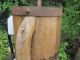 Rare Antique Old Massive Wooden Vessel Canteen Keg Water Can - Iron Banded Primitives photo 7