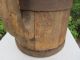 Rare Antique Old Massive Wooden Vessel Canteen Keg Water Can - Iron Banded Primitives photo 8