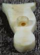 Atq Deer Antler Carved Owl Yellow Eye Shank Button Buttons photo 2