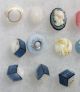 Buttons Small Vintage Glass Blue White Buttons photo 1