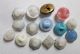 Buttons Small Vintage Glass Blue White Buttons photo 3