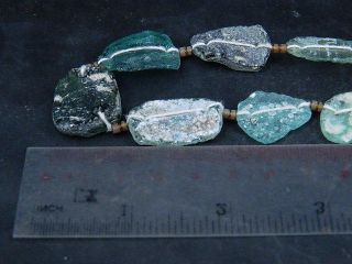 Ancient Fragment Glass Beads Strand Roman 200 Bc Be1374 photo
