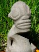 Antique Marquesas Islands Carved Stone Tiki Figure Statue Deity Atua Polynesian Pacific Islands & Oceania photo 2