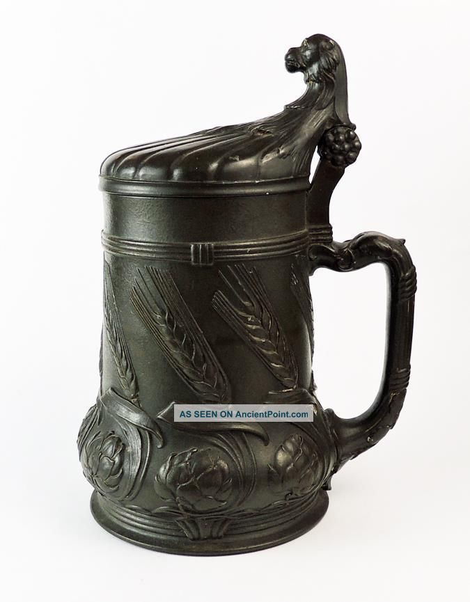 Arts Nouveau Pewter Stein Tankard C1900 Continental Art Nouveau photo
