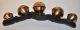 Antique Large Solid Brass Sleigh Bells Mounted On Leather Strap Primitives photo 2