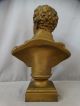 19thc Antique Victorian Poet Lord Byron Figural Piano Bust Old Library Statue Victorian photo 3