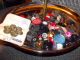 Antique And Vintage Buttons On A Serving Two Tier Tray Buttons photo 2