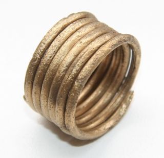 Ancient Old Viking Bronze Spiral Ring (jrr01) photo