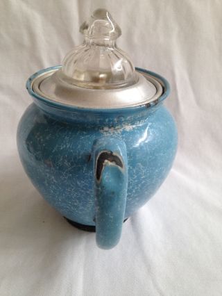 Antique Pale Blue Granite Ware Universal Frary & Clark Coffee Pot Percolator photo