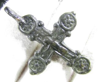 Rare Medieval Cross Depicting Jesus Christ - Wearable Religious Artifact - Ef31 photo