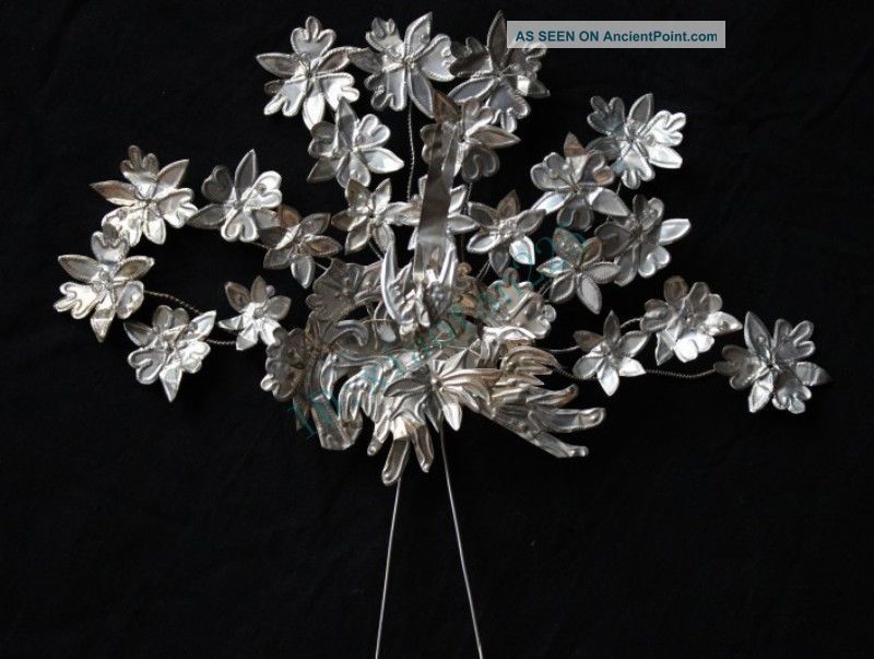 100 Handmade Miao Silver Big Flower Bird Hairpin Headdress 2014 - - 99 Reproductions photo