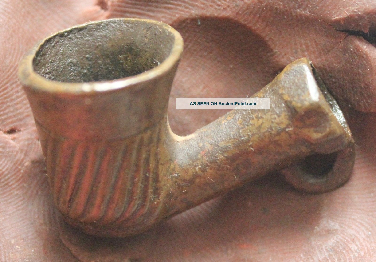 L6 Bronze Pipe Ottoman Islamic Empire Medieval L=40x25x20mm19g Kz Byzantine photo