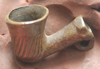 L6 Bronze Pipe Ottoman Islamic Empire Medieval L=40x25x20mm19g Kz photo