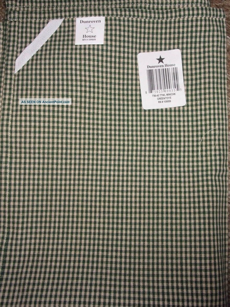 Green Checkered Primitive Dish/tea Towel Country Style Primitives photo