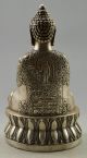Collectible Decorated Old Handwork Tibet Silver Carved Buddha Statue Other Chinese Antiques photo 2