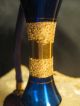 1930 ' S Vintage Perfume Bottle Cobalt Blue W/gold Czechoslovakia Perfume Bottles photo 2